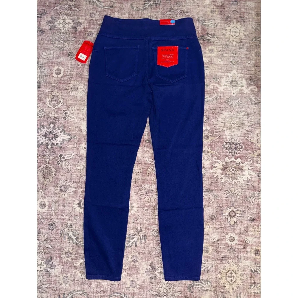 Spanx Denim Leggings Blue Lapis High Waisted Skinny Jeans XL 2066 NEW - Picture 6 of 10